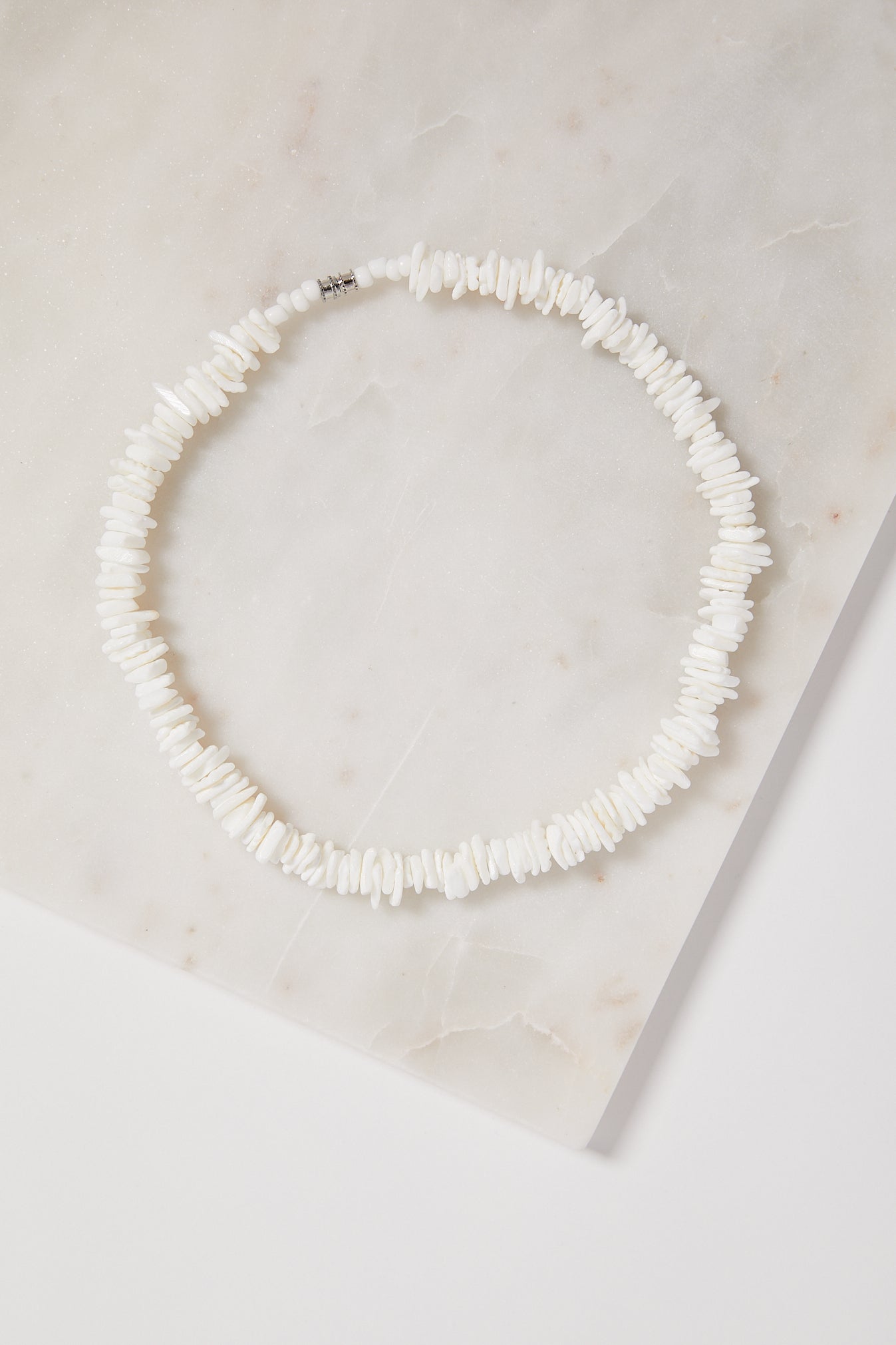 The Adobe Fine Art —Various Jewelers Neckwear—94-706 Santo Domingo Pueblo  Heishi Clam Shell Necklace